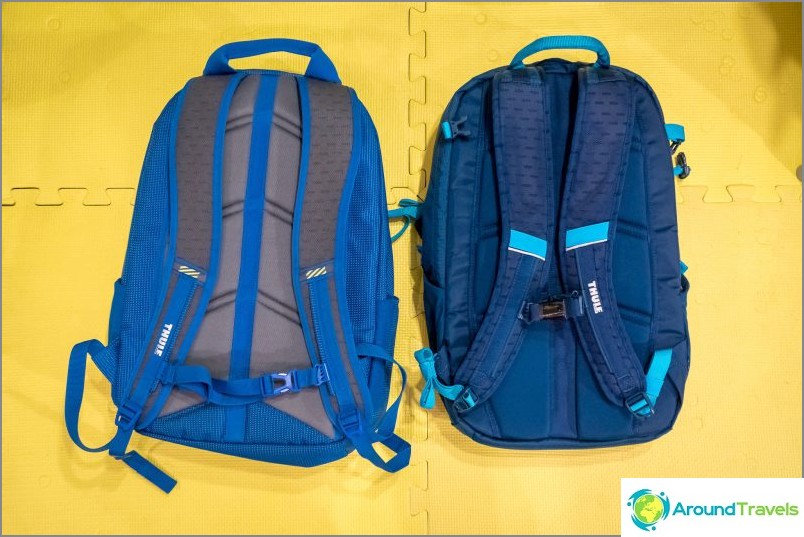 Overview of Thule EnRoute Blur 2 Backpacks (right) and Thule Crossover Backpack (left)