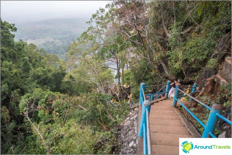 By the middle of the climb you begin to gently love the railing.