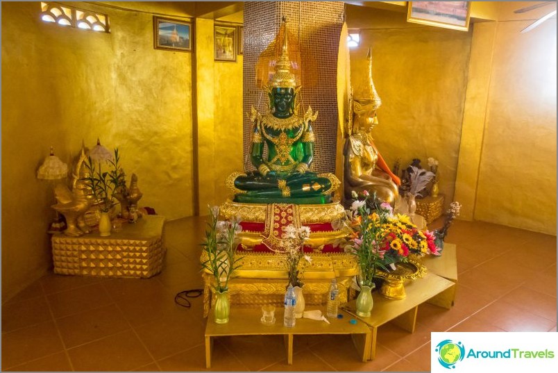 Inside the golden stone Buddha statue