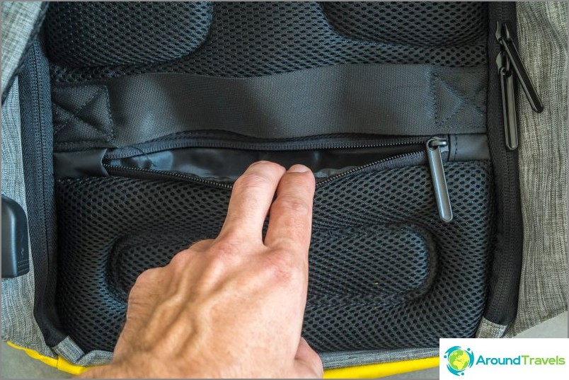 Back pocket with zipper for documents and money