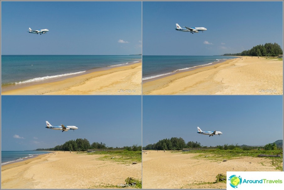 Beach in Phuket where planes land