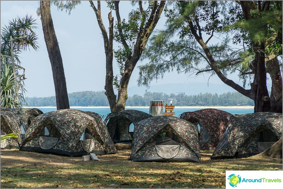 Tents and camping in nat park Sirinat
