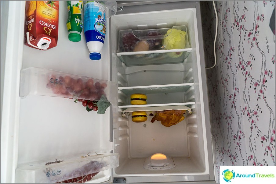 Even in the fridge, inverted plastic food