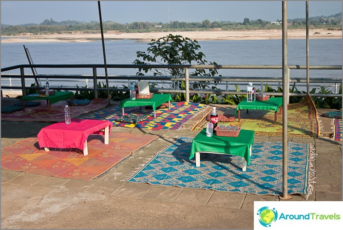 Cafe on the banks of the Mekong River