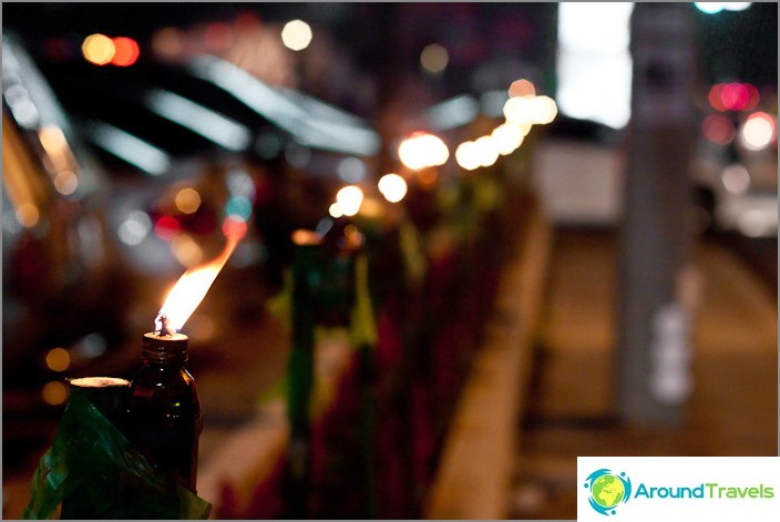 Candles throughout Chiang Mai