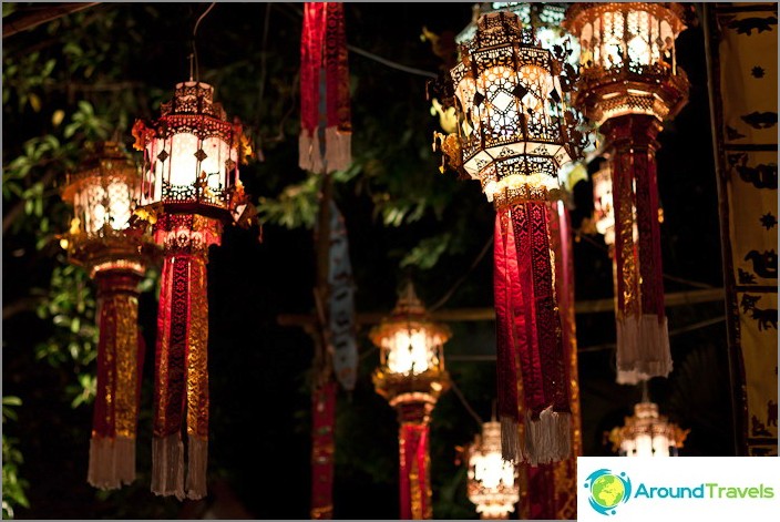 Lanterns near the Buddhist temple