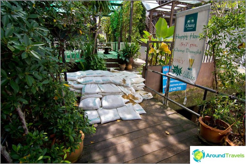 Sandbags remained after flood