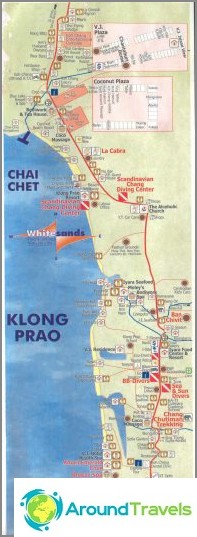 Map of Chai Chet and Klong Prao Beach in Koh Chang