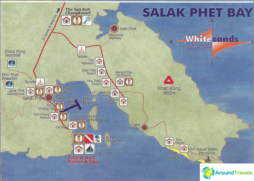 Map of Salak Phet Bay on Koh Chang