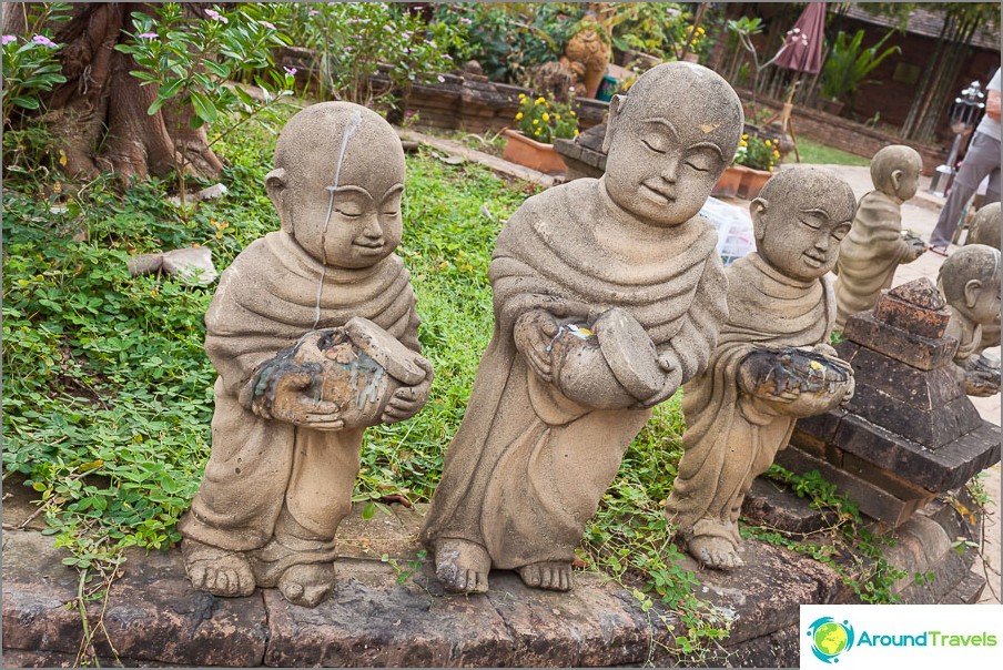 Funny statues of monks