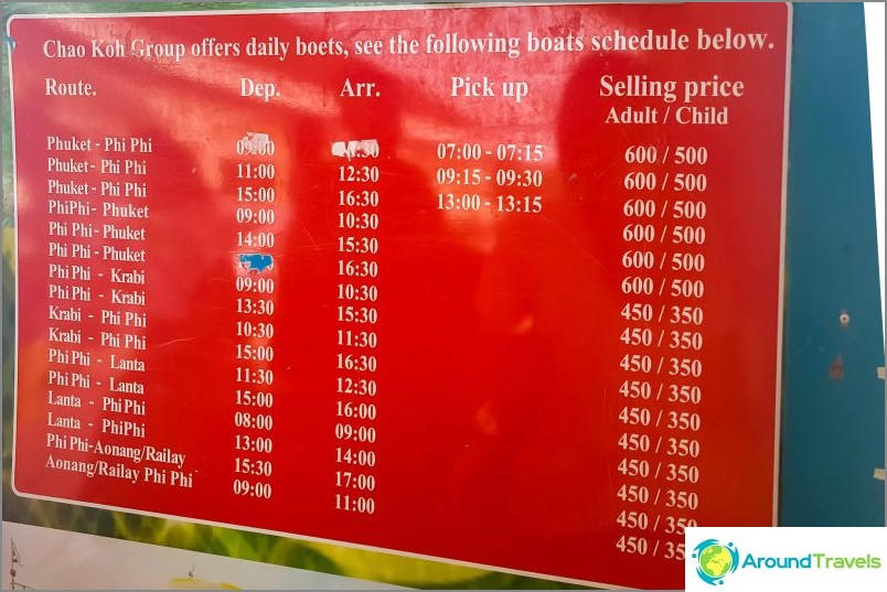 Ferry Schedule from Phuket to Phi Phi