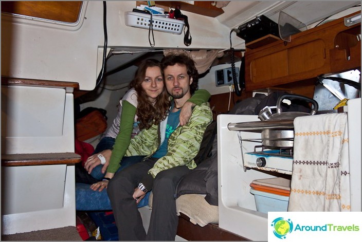 Our secluded bed in the bow of the yacht Our secluded bed in the bow of the yacht
