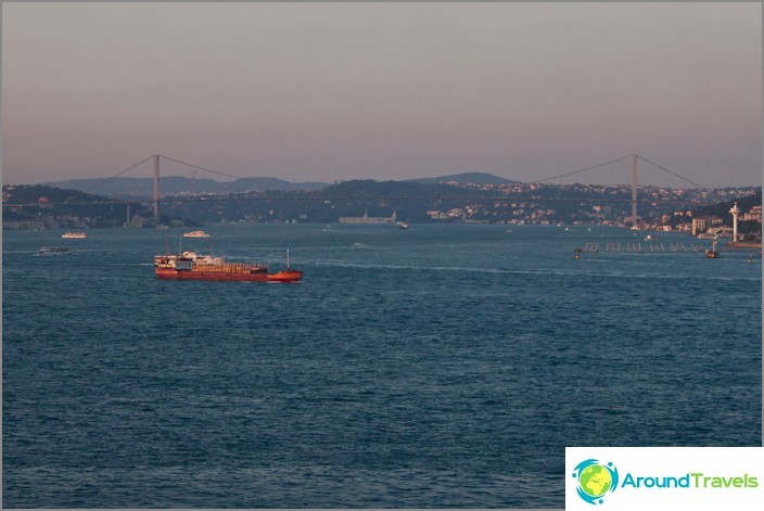 Sunset on the Bosphorus Strait. Istanbul.