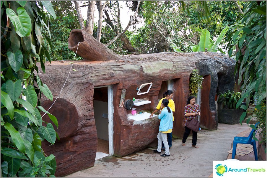 Toilet building in the form of a tree trunk in Phuket