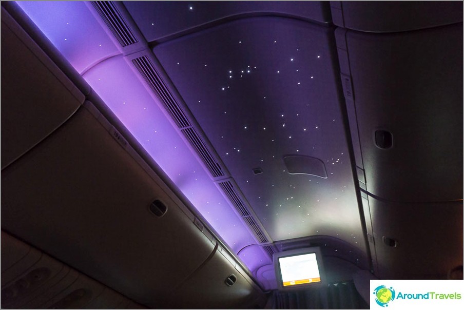 Starry sky in emirates aircraft