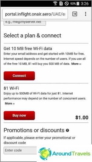 500 MB of traffic during the flight for only $ 1