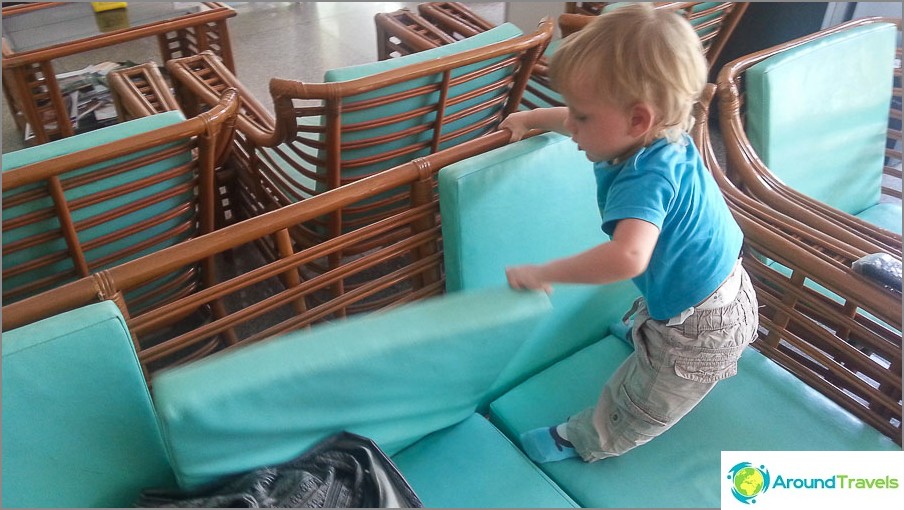 Children have things to do, such as pushing pillows